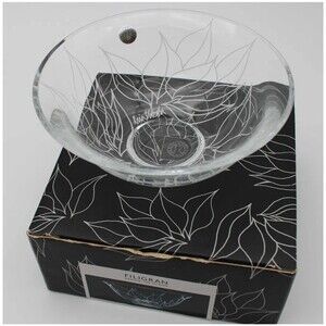 Rosendahl Copenhagen Denmark Lin Utzon Filigran 6 1/4" Etched Glass Signed